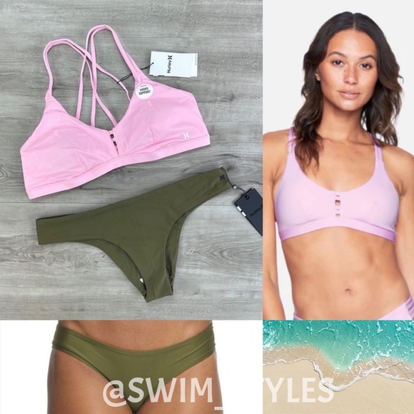 ☀️HURLEY☀️ MAX SCOOP SURF
Q/D HIPSTER BIKINI SET - Picture 1 of 13